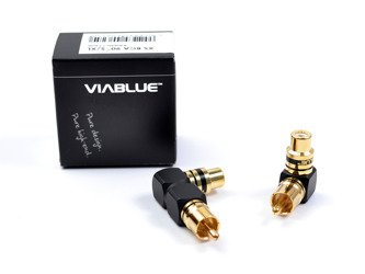 Viablue XS RCA adaptér 90° S/XL MIX - 1RCA(M)-1RCA(F) adaptér